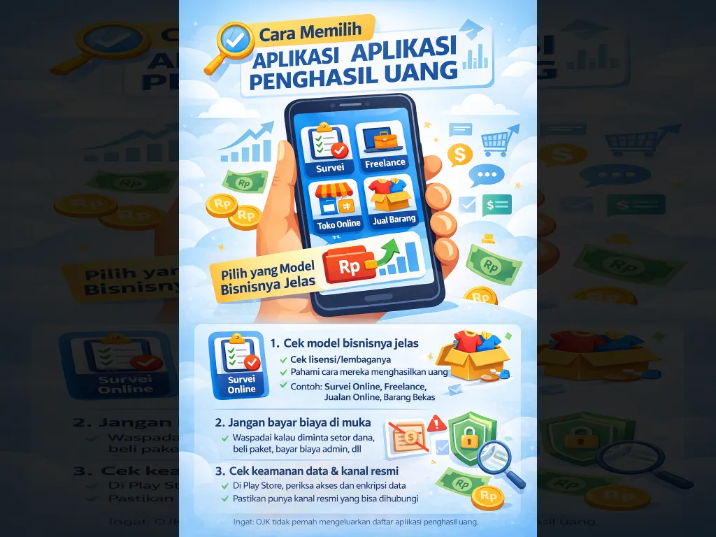 Cara pilih Aplikasi Penghasil Uang